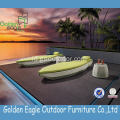 White PE Rattan Outdoor Pool Sunbed